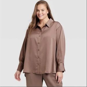 Women's Long Sleeve Button-Front Shirt - A New Day